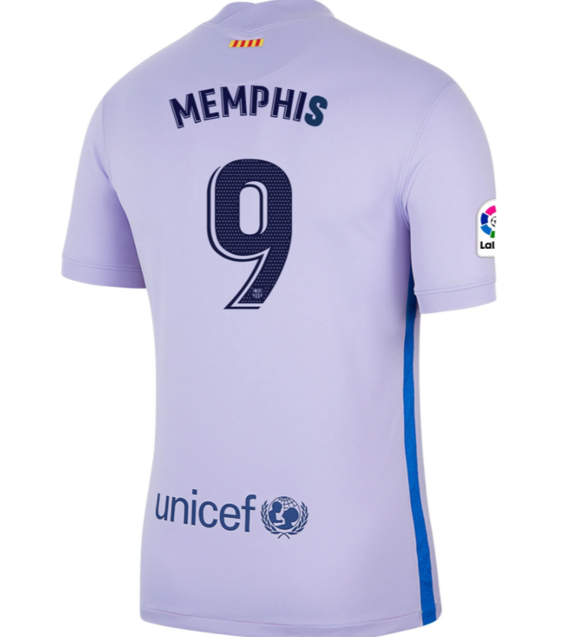 2021/22 Barcelona Away Kit Soccer Jersey with MEMPHIS DEPAY 9 printing